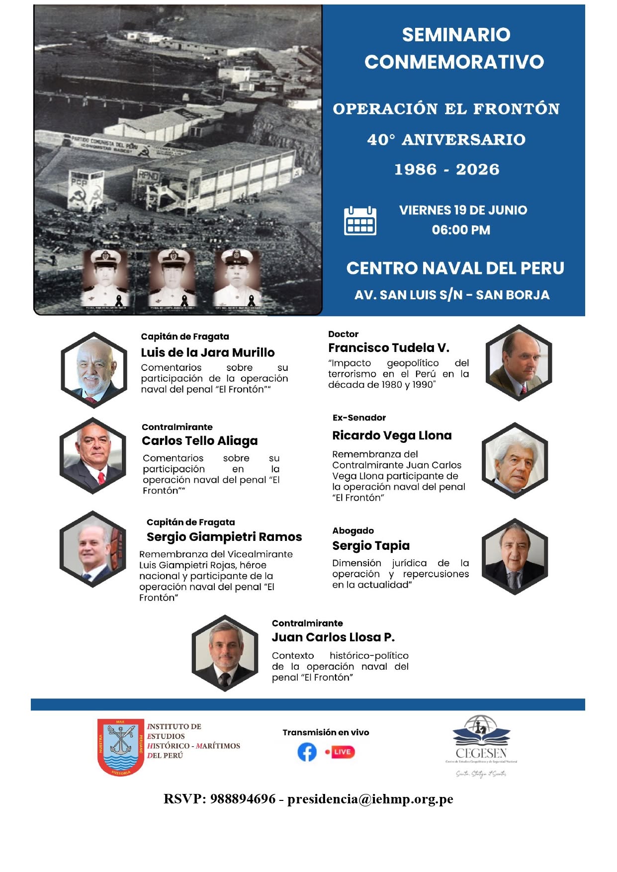 SEMINARIO CONMEMORATIVO: OPERACIÓN EL FRONTÓN, 40° ANIVERSARIO 1986-2026