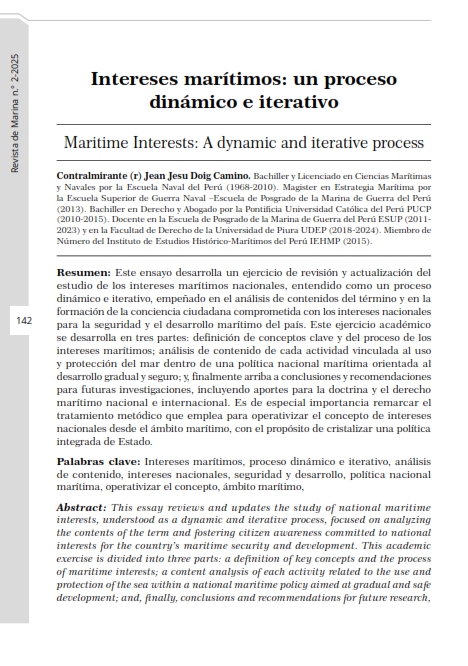 Intereses marítimos: un proceso dinámico e iterativo