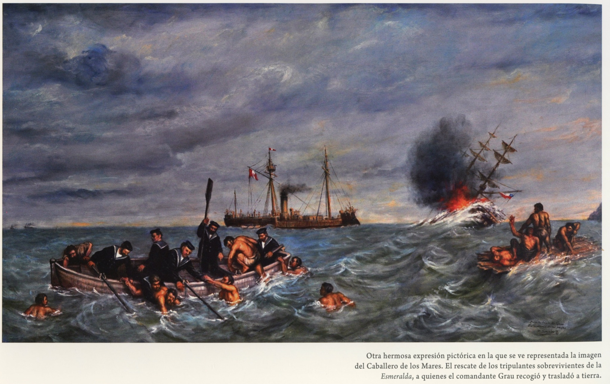 MIGUEL GRAU, ARTURO PRAT Y LOS NÁUFRAGOS CHILENOS EN EL COMBATE DE IQUIQUE